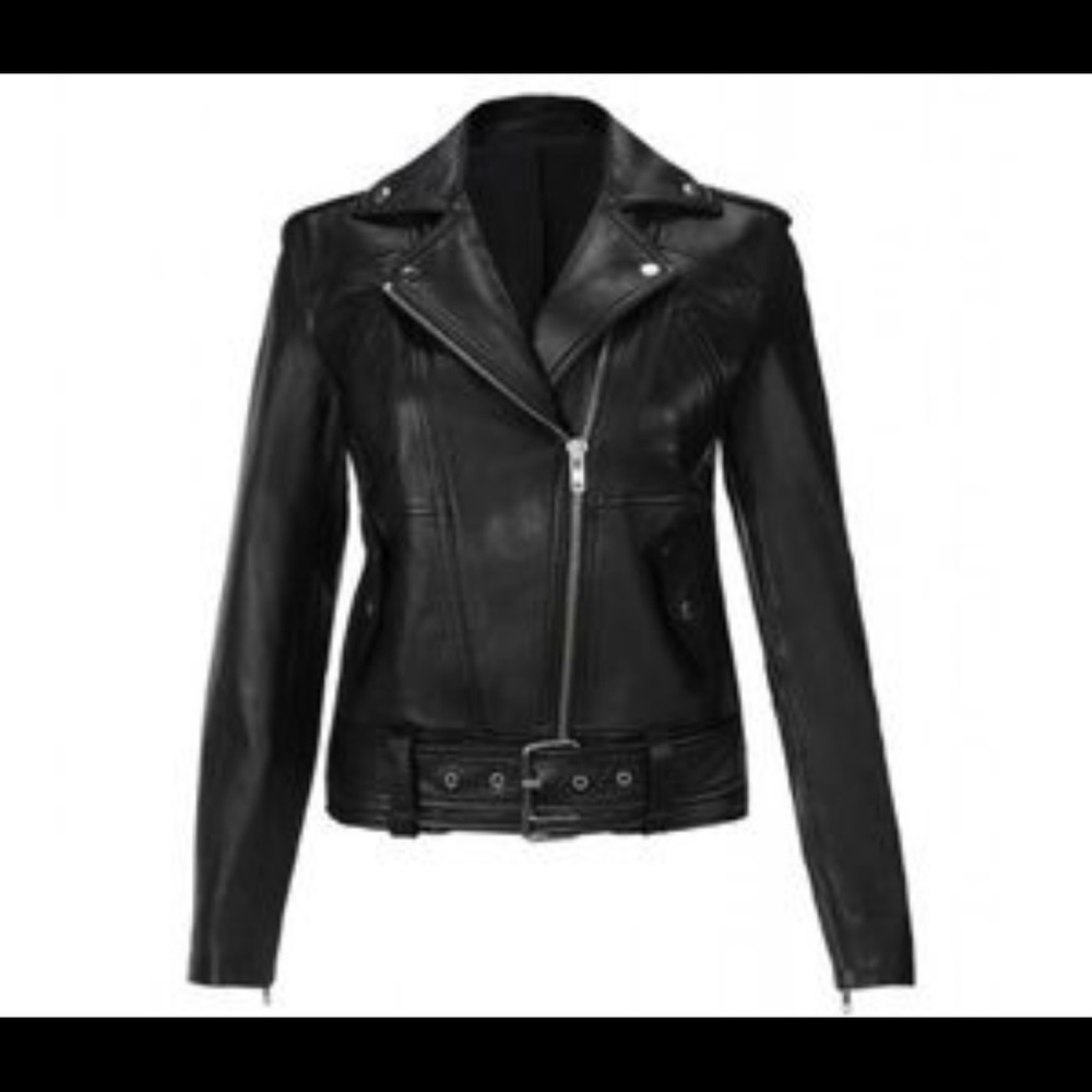 Cabi Black Lambskin Leather Outlaw Jacket- Moto